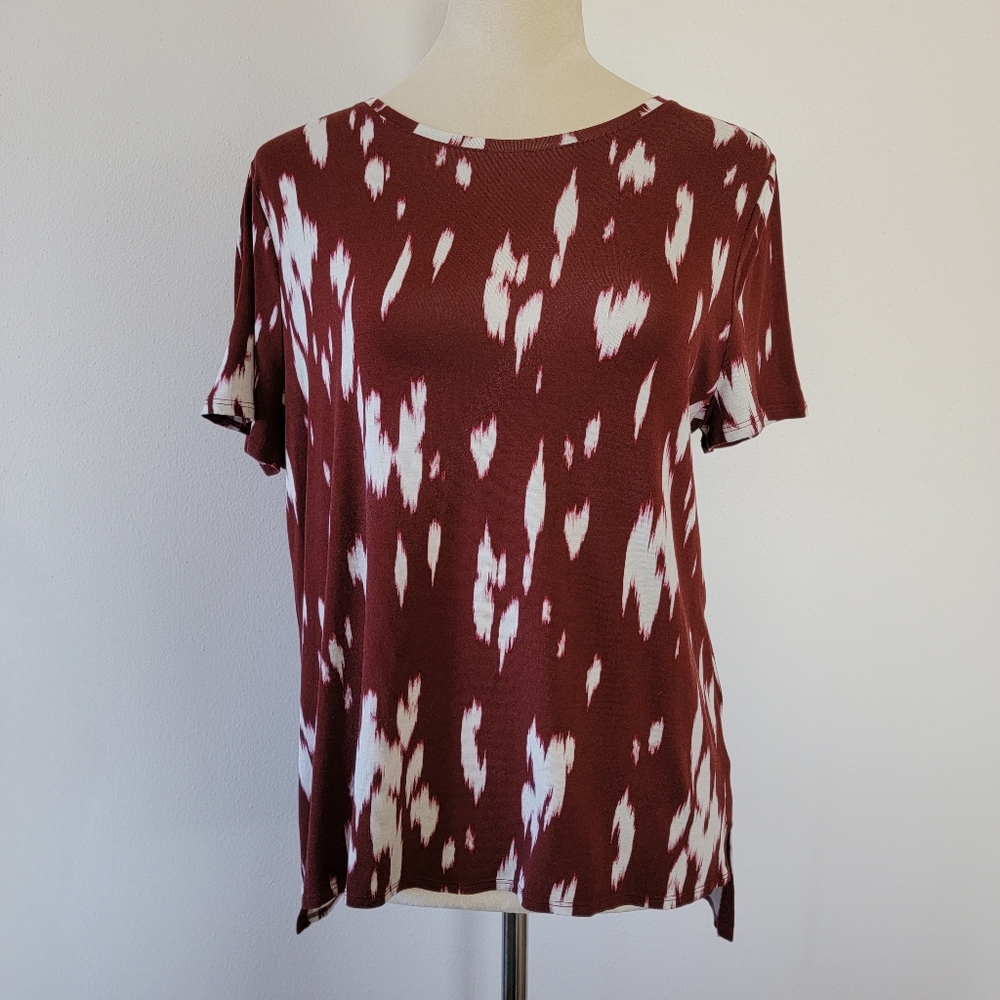Alfani Printed Crewneck T-shirt - Size Petite Medium